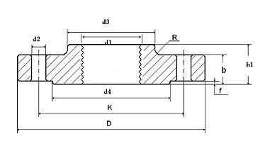 EN 1092-1 TYPE 13 Flange Threaded