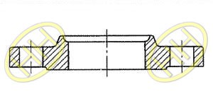 JIS B2220 Slip On Hubbed Flange Type A Drawing