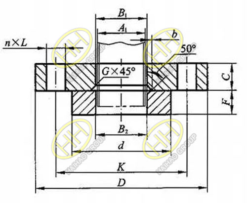slip on ring lap joint flange drawing